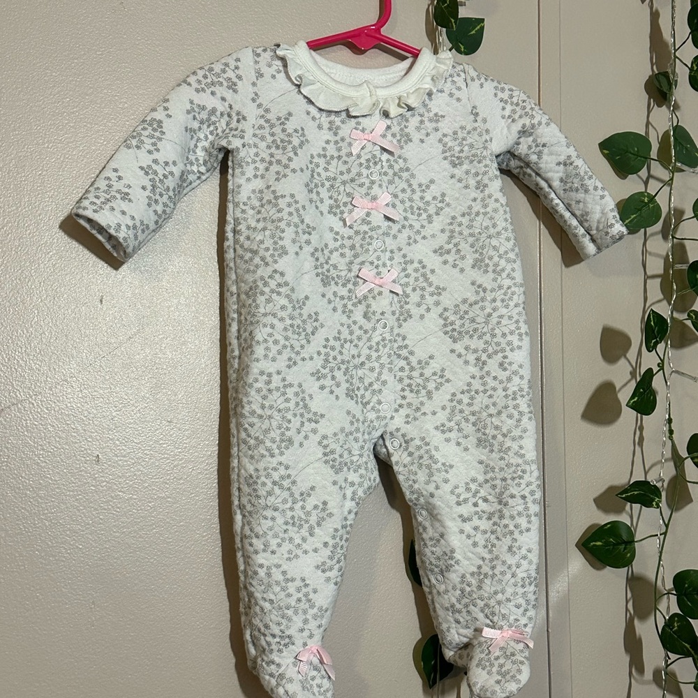 Laura Ashley White and Pink Footie